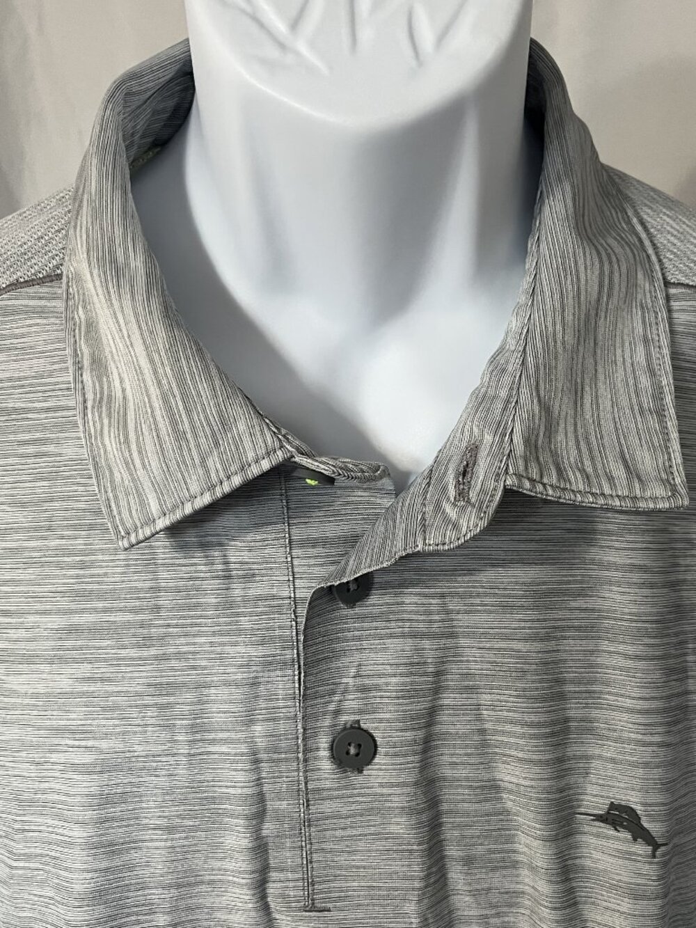 🏌️ Tommy Bahama IslandZone Men's Gray Marled Performance Polo Shirt XXL 🌴